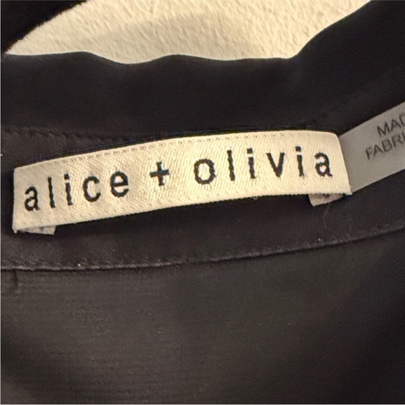 alice + olivia Bertha Blouson long sleeve Shirtdress mini M blue colorful print - Picture 7 of 8